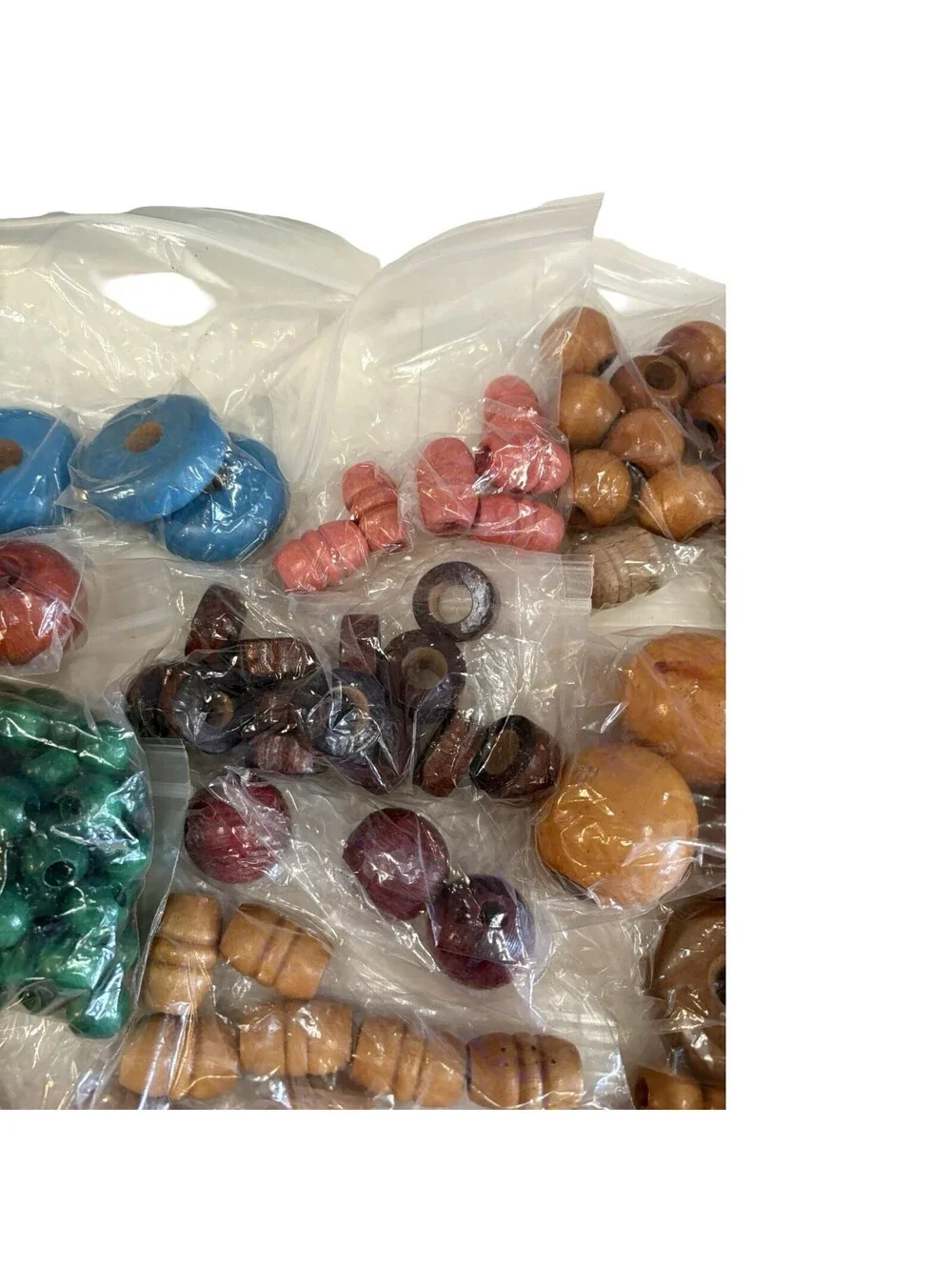 VTG 70s MACRAME JEWELRY CRAFTING WOOD BEAD ASSORTED LOT